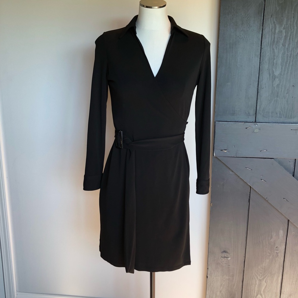 Ralph Lauren wrap dress collar belted
